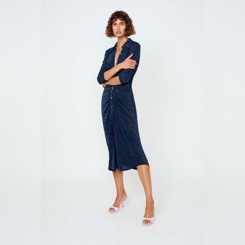 NWT Revolve Suboo Asha Lurex Shirt Dress - Picture 7 of 12